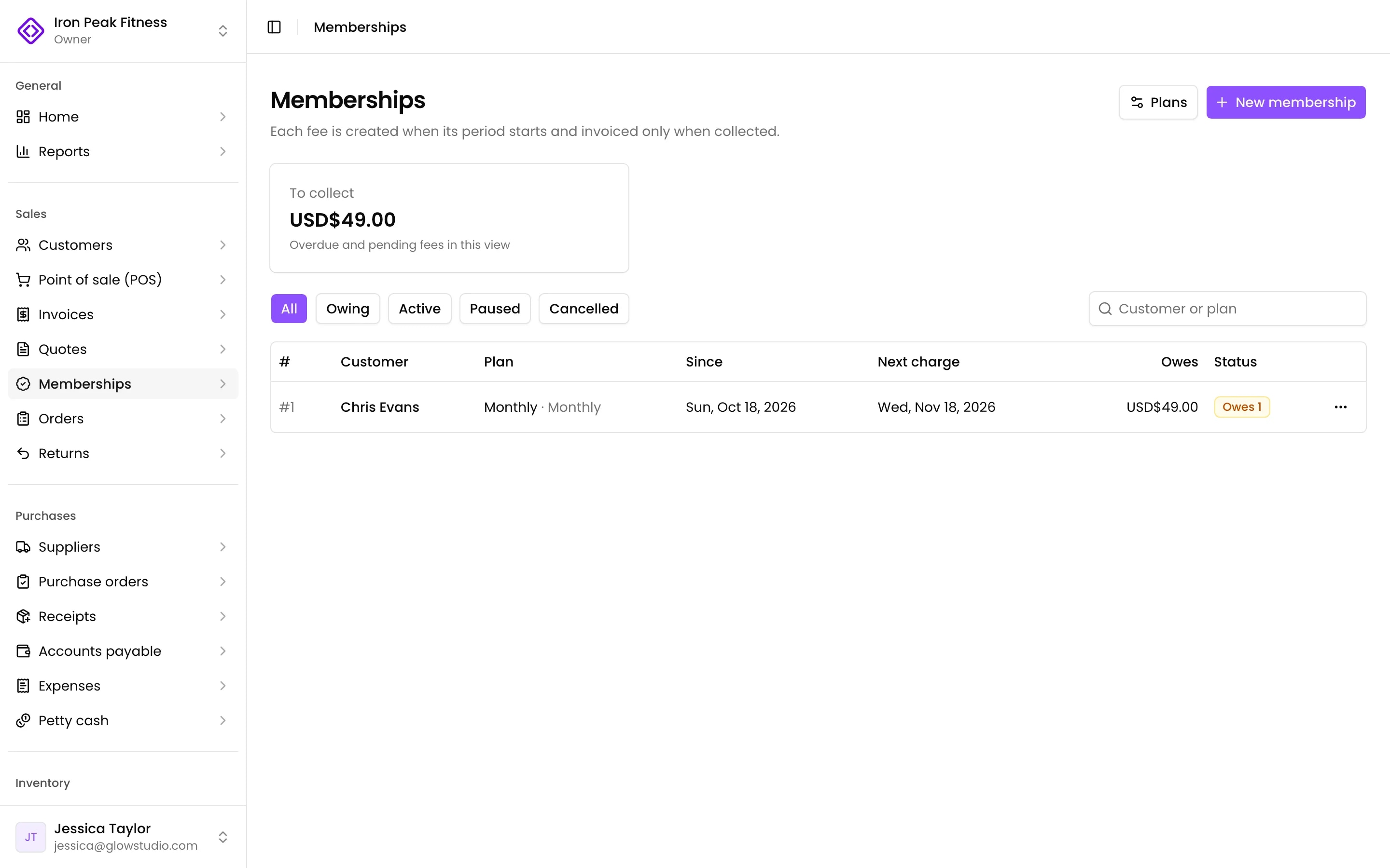 Memberships: who is up to date and who owes fees