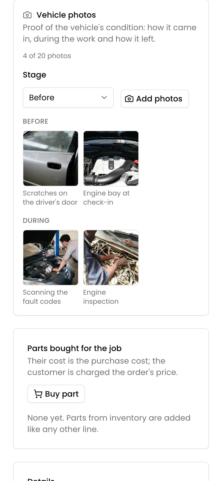Taking the photos from a phone next to the car
